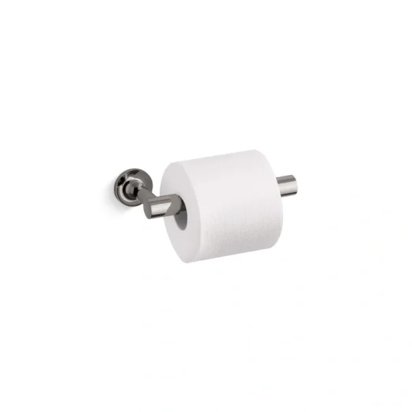 KOHLER Purist Wall-Mounted Pivoting Toilet Paper Holder in Vibrant Titanium