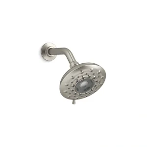 KOHLER Rally 6-Spray 5.7 in. Single Wall Mount Fixed Adjustable Shower Head in Vibrant Brushed Nickel