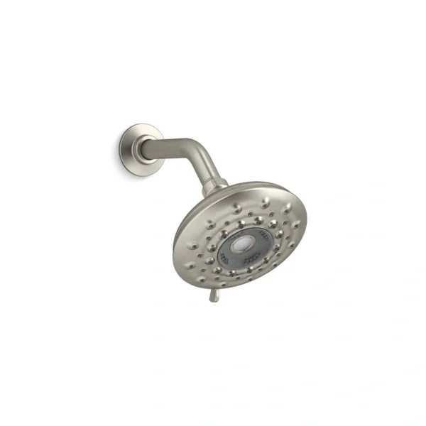 KOHLER Rally 6-Spray 5.7 in. Single Wall Mount Fixed Adjustable Shower Head in Vibrant Brushed Nickel