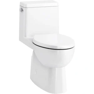 KOHLER Reach 12 in. Rough In 1-Piece 1.28 GPF Single Flush Elongated Toilet in White Seat Included
