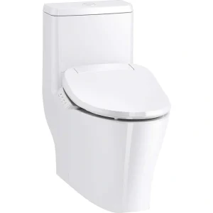 KOHLER Reach Curve 12 in. Rough In 1-Piece 1.28 GPF Dual Flush Elongated Toilet in White Seat Included