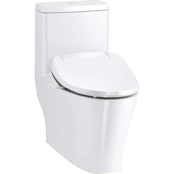 KOHLER Reach Curve 12 in. Rough In 1-Piece 1.28 GPF Dual Flush Elongated Toilet in White Seat Included