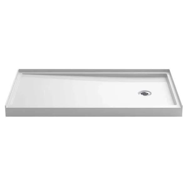 KOHLER Rely 60 in. x 32 in. Single Threshold Shower Base with Right-Hand Drain in White T726940792