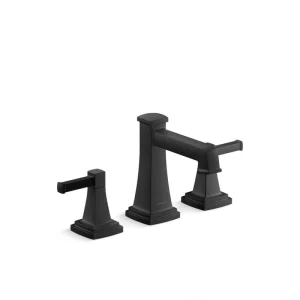 KOHLER Riff 8 in. Widespread Double Handle Bathroom Faucet in Matte Black