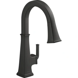KOHLER Riff Single Handle Pull Down Sprayer Kitchen Faucet in Matte Black