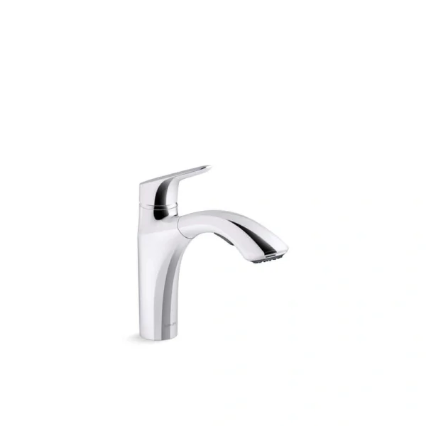 KOHLER Rival Single Handle Pull-Out Kitchen Sink Faucet with 2-Function Sprayhead in Polished Chrome