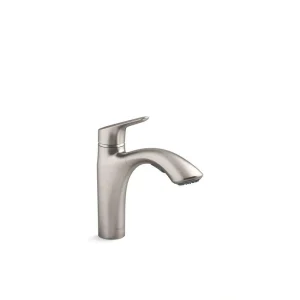 KOHLER Rival Single Handle Pull-Out Kitchen Sink Faucet with 2-Function Sprayhead in Vibrant Stainless