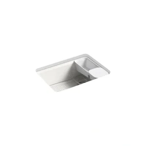 KOHLER River by 27 in. Undermount Single Bowl Sea Salt Cast Iron Kitchen Sink
