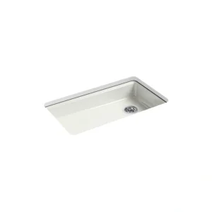 KOHLER River by 33 in. Undermount Single Bowl Dune Cast Iron Kitchen Sink