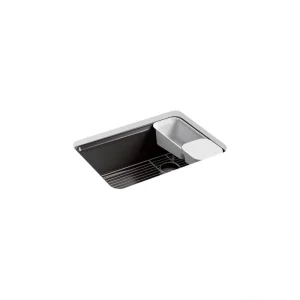 KOHLER Riverby 27 in. Undermount Single Bowl Black Cast Iron Kitchen Sink