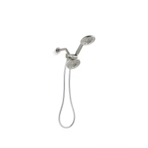 KOHLER Rosewood 6-Spray Patterns 1.75 GPM 4.93 in. Wall Mount Dual Shower Heads in Vibrant Brushed Nickel