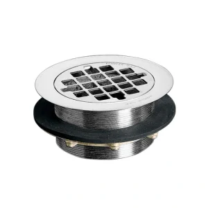 KOHLER Round Brass Shower Drain for Use with Plastic Pipe, Gasket Included in Polished Chrome