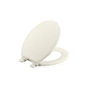 KOHLER Round Quiet-Close Closed Front Toilet Seat in Biscuit
