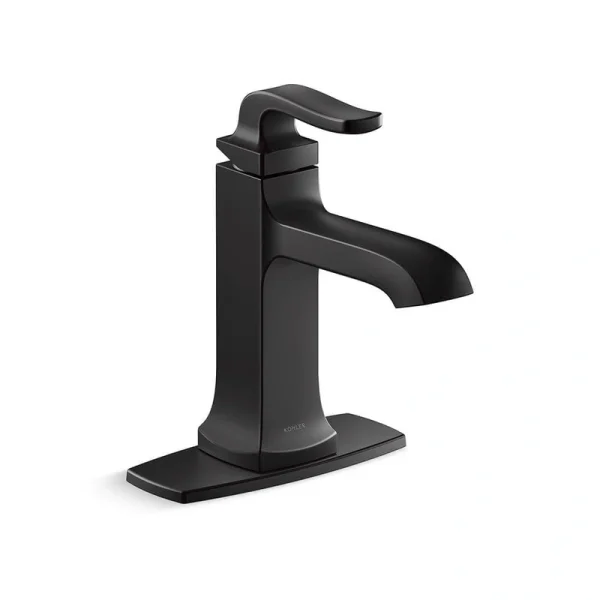 KOHLER Rubicon Single Hole Single Handle Bathroom Faucet in Matte Black