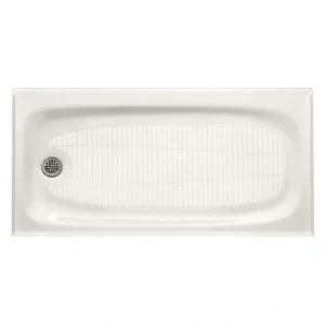 KOHLER Salient 60 in. x 30 in. Cast Iron Single Threshold Shower Base with Left-Hand Drain in White