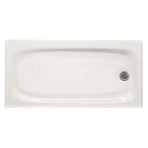 KOHLER Salient 60 in. x 30 in. Cast Iron Single Threshold Shower Base with Right-Hand Drain in White