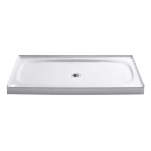 KOHLER Salient 60 in. x 36 in. Cast Iron Single Threshold Shower Base with Center Drain in White