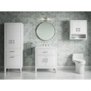 KOHLER Seer 30.12in. Single Sink Freestanding White Bath Vanity with White Quartz Top Assembled