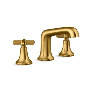 KOHLER Setra 8 in. Widespread Double Handle Bathroom Faucet in Vibrant Moderne Brushed Brass Gold