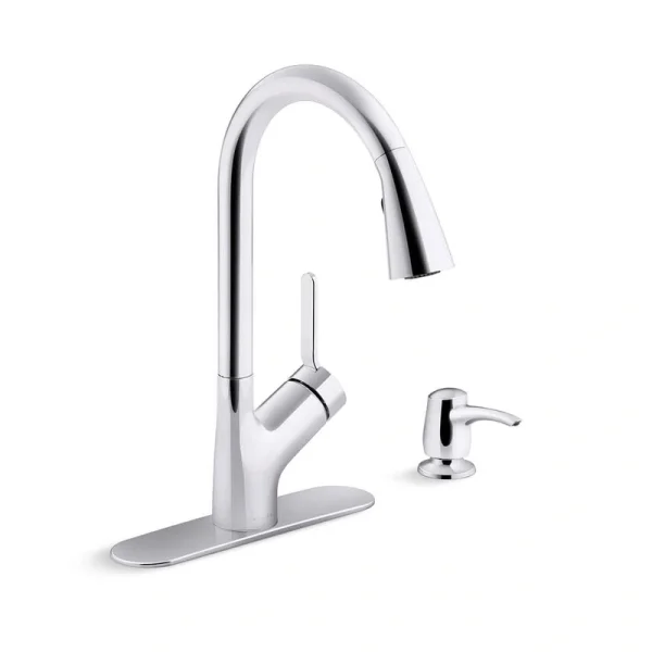 KOHLER Setra Single-Handle Pull-Down Sprayer Kitchen Faucet in Polished Chrome