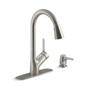 KOHLER Setra Single-Handle Pull-Down Sprayer Kitchen Faucet in Vibrant Stainless