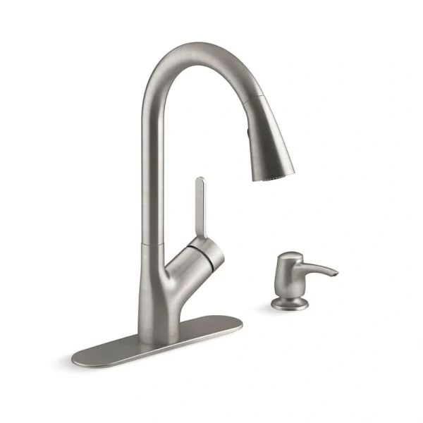 KOHLER Setra Single-Handle Pull-Down Sprayer Kitchen Faucet in Vibrant Stainless
