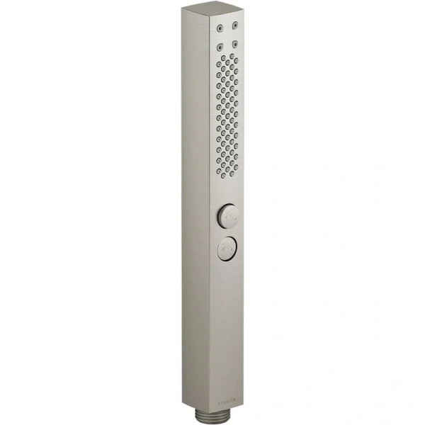 KOHLER Shift+ Square 2-Spray Handheld Showerhead with Katalyst Air-Induction Technology in Vibrant Brushed Nickel
