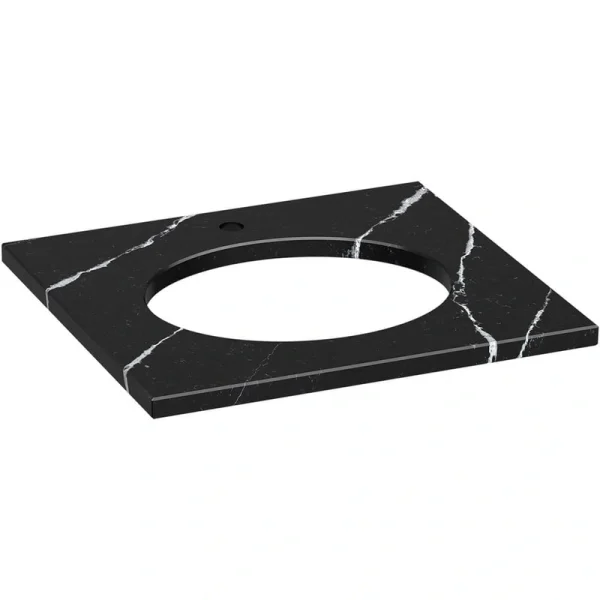KOHLER Silestone 25 in. W x 22.4375 in. D Quartz Oval Cutout with Vanity Top in Eternal Marquwith