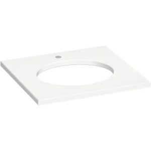 KOHLER Silestone 25 in. W x 22.4375 in. D Quartz Oval Cutout with Vanity Top in Miami White