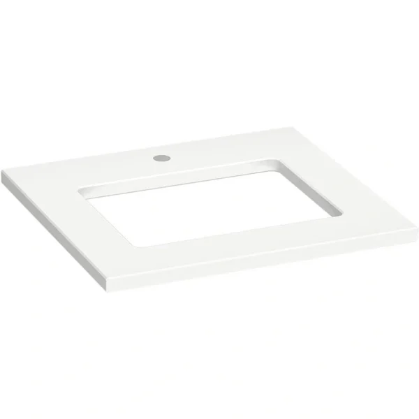 KOHLER Silestone 25 in. W x 22.4375 in. D Quartz Rectangle Cutout with Vanity Top in Miami White