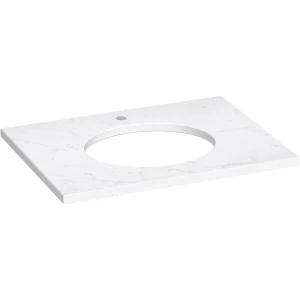 KOHLER Silestone 31 in. W x 22.4375 in. D Quartz Oval Cutout with Vanity Top in Eternal Statuario