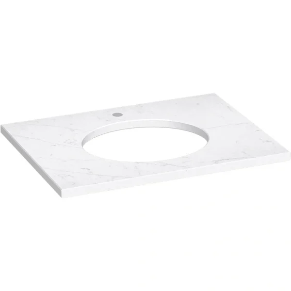 KOHLER Silestone 31 in. W x 22.4375 in. D Quartz Oval Cutout with Vanity Top in Eternal Statuario