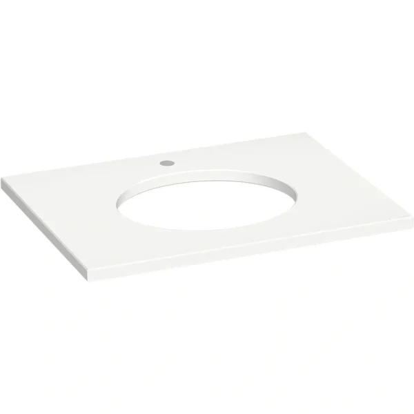 KOHLER Silestone 31 in. W x 22.4375 in. D Quartz Oval Cutout with Vanity Top in Miami White