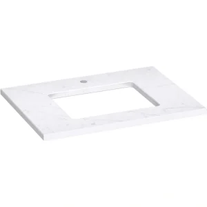 KOHLER Silestone 31 in. W x 22.4375 in. D Quartz Rectangle Cutout with Vanity Top in Eternal Statuario