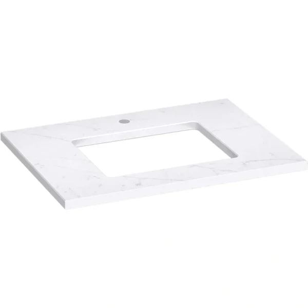 KOHLER Silestone 31 in. W x 22.4375 in. D Quartz Rectangle Cutout with Vanity Top in Eternal Statuario