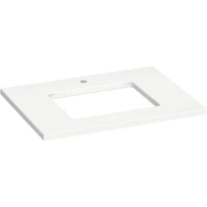 KOHLER Silestone 31 in. W x 22.4375 in. D Quartz Rectangle Cutout with Vanity Top in Miami White