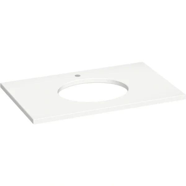 KOHLER Silestone 37 in. W x 22.4375 in. D Quartz Oval Cutout with Vanity Top in Miami White