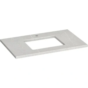 KOHLER Silestone 37 in. W x 22.4375 in. D Quartz Rectangle Cutout with Vanity Top in Eternal Serena
