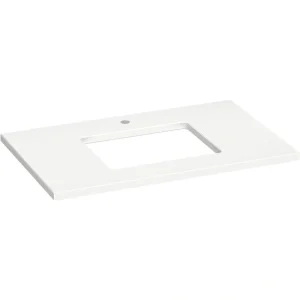 KOHLER Silestone 37 in. W x 22.4375 in. D Quartz Rectangle Cutout with Vanity Top in Miami White