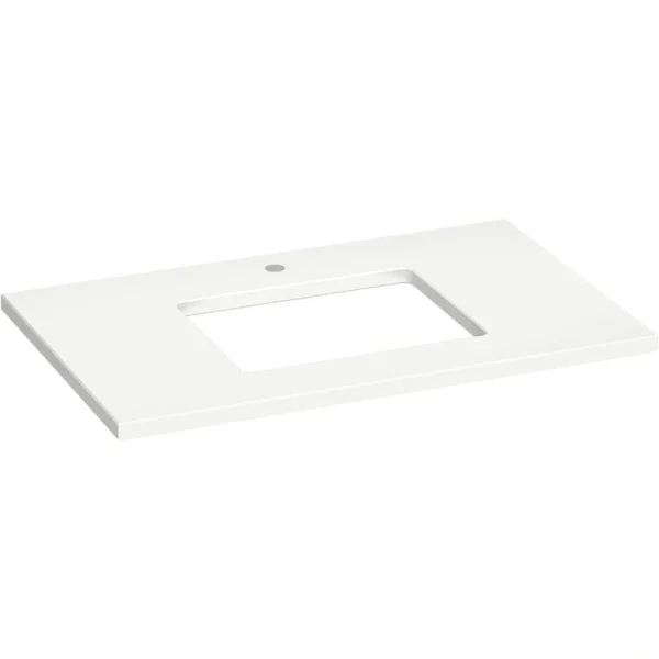 KOHLER Silestone 37 in. W x 22.4375 in. D Quartz Rectangle Cutout with Vanity Top in Miami White