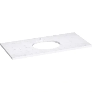 KOHLER Silestone 49 in. W x 22.4375 in. D Quartz Oval Cutout with Vanity Top in Eternal Statuario