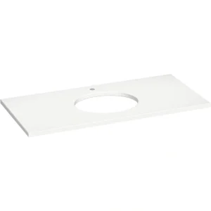 KOHLER Silestone 49 in. W x 22.4375 in. D Quartz Oval Cutout with Vanity Top in Miami White