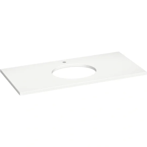 KOHLER Silestone 49 in. W x 22.4375 in. D Quartz Oval Cutout with Vanity Top in Miami White