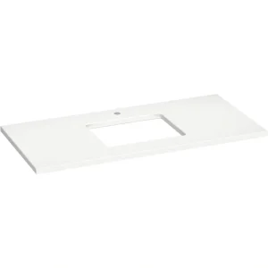KOHLER Silestone 49 in. W x 22.4375 in. D Quartz Rectangle Cutout with Vanity Top in Miami White