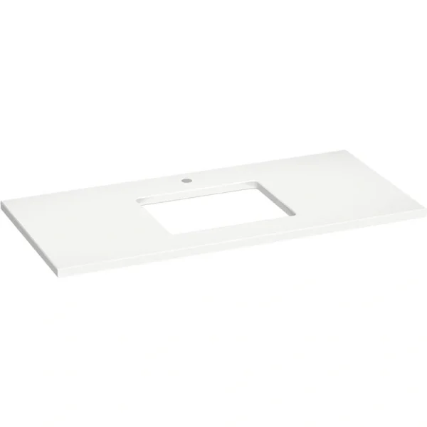 KOHLER Silestone 49 in. W x 22.4375 in. D Quartz Rectangle Cutout with Vanity Top in Miami White