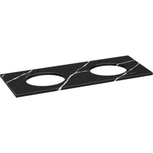 KOHLER Silestone 61 in. W x 22.4375 in. D Quartz Double Oval Cutouts with Vanity Top in Eternal Marquwith