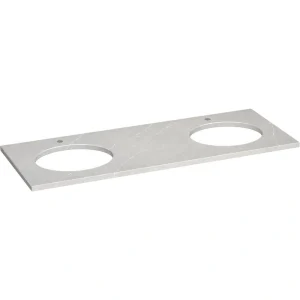 KOHLER Silestone 61 in. W x 22.4375 in. D Quartz Double Oval Cutouts with Vanity Top in Eternal Serena T726938268