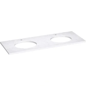 KOHLER Silestone 61 in. W x 22.4375 in. D Quartz Double Oval Cutouts with Vanity Top in Eternal Statuario T726938051