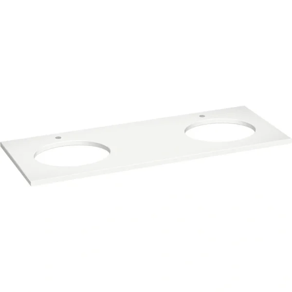 KOHLER Silestone 61 in. W x 22.4375 in. D Quartz Double Oval Cutouts with Vanity Top in Miami White T726938095