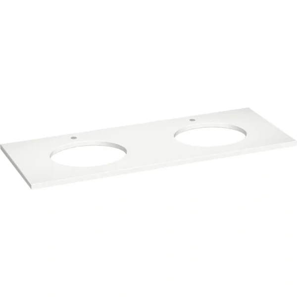 KOHLER Silestone 61 in. W x 22.4375 in. D Quartz Double Oval Cutouts with Vanity Top in Miami White T726938221